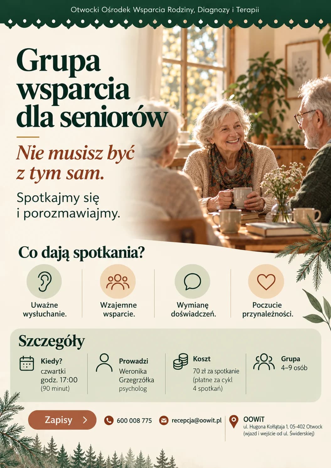 Plakat: Grupa wsparcia dla seniorów